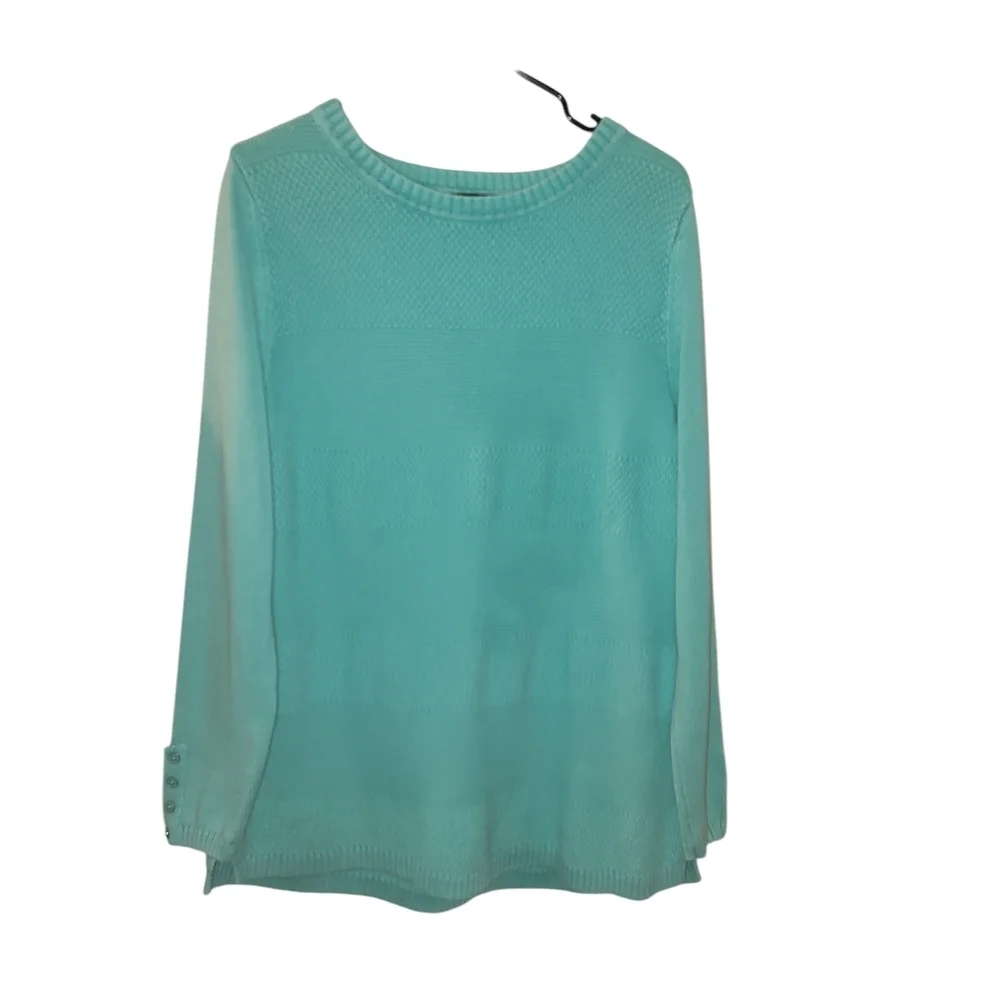 Talbots Tiffany Blue Crewneck 100% Cotton Sweater